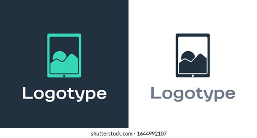 Logotype Graphic tablet icon isolated on white background. Logo design template element. Vector Illustration