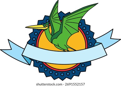 Logo eines fliegenden grünen Dinosauriers 
