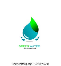 logotype green water ,logo vector for product,shop,nature