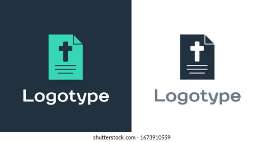 Logotype Greeting card with Happy Easter icon isolated on white background. Celebration poster template for invitation or greeting card. Logo design template element. Vector Illustration