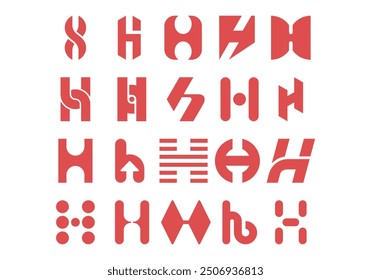 Logotype H Letter Element Set