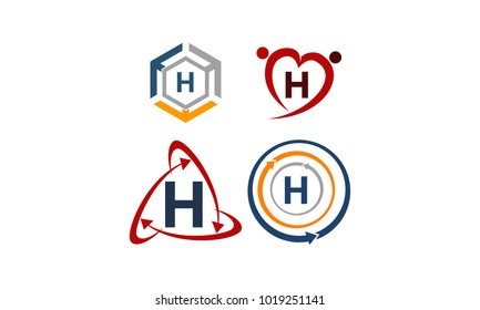 Logotype H Modern Template Set
