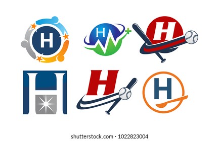 Logotype H Modern Template Set