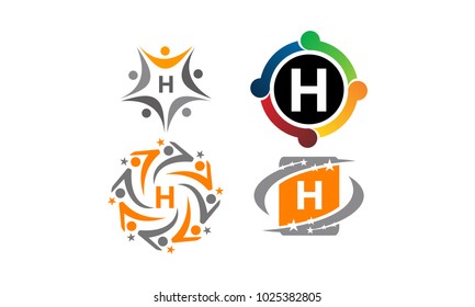 Logotype H Modern Template Set