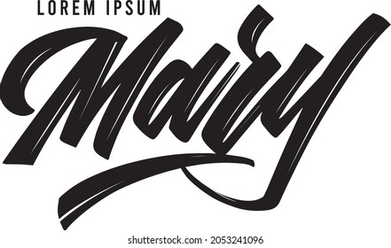 LogoType Hand lettering Mary Vector Simple Black