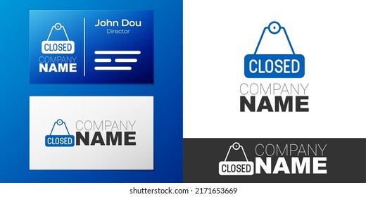 Signo de bloqueo de logotipo con texto Icono cerrado aislado en fondo blanco. Tema de negocios para cafetería o restaurante. Elemento de plantilla de diseño de logotipo. Vector