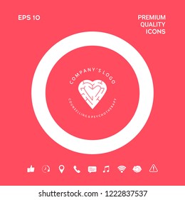 Logotype - a heart with the labirint - a symbol of the search for love, happiness, rapport. Graphic elements for your design