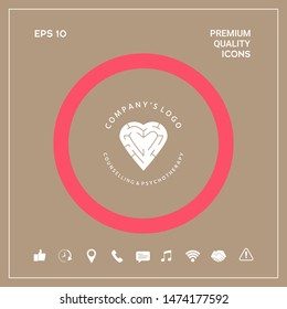 Logotype - a heart with the labirint - a symbol of the search for love, happiness, rapport. Graphic elements for your design