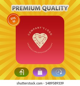 Logotype - a heart with the labirint - a symbol of the search for love, happiness, rapport. Graphic elements for your design