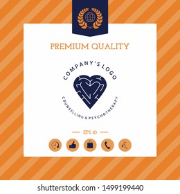 Logotype - a heart with the labirint - a symbol of the search for love, happiness, rapport. Graphic elements for your design