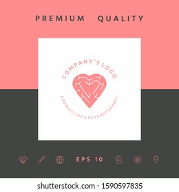 Logotype - a heart with the labirint - a symbol of the search for love, happiness, rapport. Graphic elements for your design