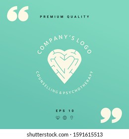 Logotype - a heart with the labirint - a symbol of the search for love, happiness, rapport. Graphic elements for your design