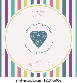 Logotype - a heart with the labirint - a symbol of the search for love, happiness, rapport. Graphic elements for your design