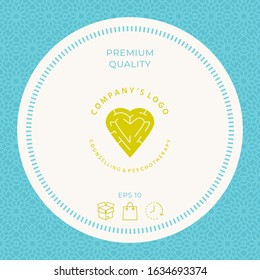 Logotype - a heart with the labirint - a symbol of the search for love, happiness, rapport. Graphic elements for your design