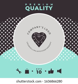 Logotype - a heart with the labirint - a symbol of the search for love, happiness, rapport. Graphic elements for your design