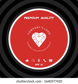 Logotype - a heart with the labirint - a symbol of the search for love, happiness, rapport. Graphic elements for your design