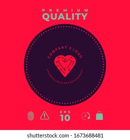 Logotype - a heart with the labirint - a symbol of the search for love, happiness, rapport. Graphic elements for your design