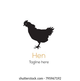 Logotype Hen, Logo Vector For Shop, Store, Feed, Zoo, Domestic Animal