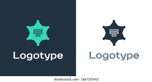 Logotype Hexagram sheriff icon isolated on white background. Police badge icon. Logo design template element. Vector Illustration