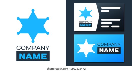 Logotype Hexagram sheriff icon isolated on white background. Police badge icon. Logo design template element. Vector.