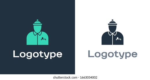 Logotype Hockey coach icon isolated on white background. Logo design template element. Vector Illustration