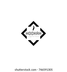 Logotype hookah for bar, restaurant, cafe, smoking time, relax, magazines... Logo vector illustration