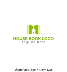 Logotype house book, logo vector for eco building, repair company
