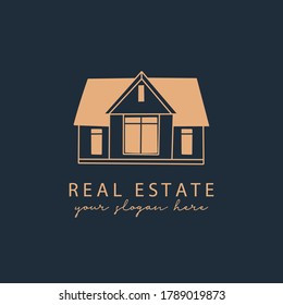 Logotipo de la casa. Icono del vector dibujado a mano. Plantilla de logotipo abstracto. Diseño para inmobiliaria, empresa de construcción o estudio de diseño interior. Puede utilizarse para la decoración, la propiedad o el negocio de la vivienda