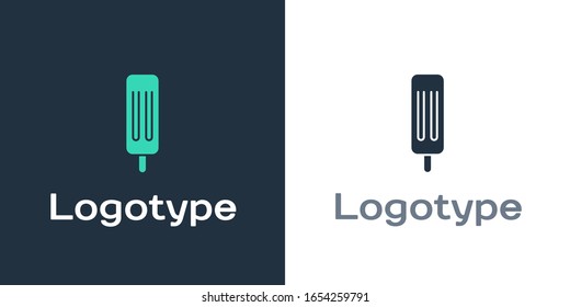Logotype Ice cream icon isolated on white background. Sweet symbol. Logo design template element. Vector Illustration