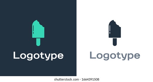 Logotype Ice cream icon isolated on white background. Sweet symbol. Logo design template element. Vector Illustration