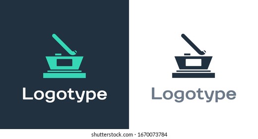 Logotype Ice hockey cup champion icon isolated on white background. Hockey trophy. Logo design template element. Vector Illustration