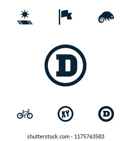 Logotype icon. collection of 7 logotype filled icons such as d letter, flag, xy, chameleon, carpet in the sun. editable logotype icons for web and mobile.