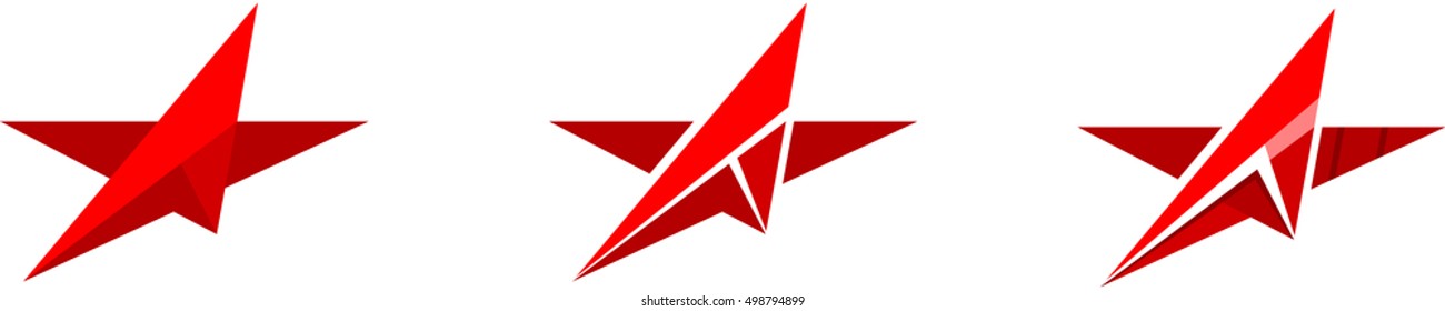 Logotype icon red stars flying forward