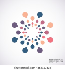Logotype icon template. Logo for corporate identity. Design element for flyer, brochure, business cards. Vector illustration.