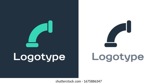 Logotype Industrie Metallrohrsymbol einzeln auf weißem Hintergrund. Rohrleitungsteile verschiedener Formen. Logo-Design-Element. Vektorillustration-Illustration