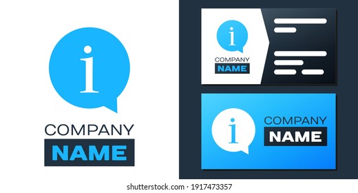 Logotype Information icon isolated on white background. Logo design template element. Vector.