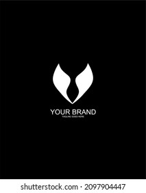 LOGOTYPE INITIAL V,W AND ICON TIE TUXEDO CORVEE COLLAR BLACK AND WHITE GOOD FOR CLOTH FASHION BRAND