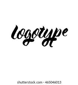 Logotype, ink hand lettering. Modern brush calligraphy. Handwritten phrase. 