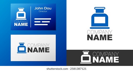 Logotype Inkwell icon isolated on white background. Logo design template element. Vector