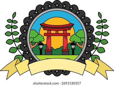 logótipo do isolado Torii Gate