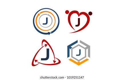 Logotype J Modern Template Set