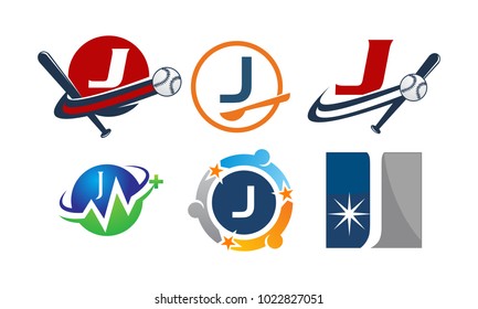 Logotype J Modern Template Set