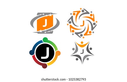 Logotype J Modern Template Set