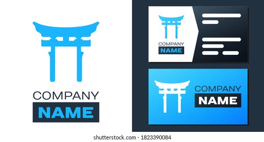 Logotype Japan Gate icon isolated on white background. Torii gate sign. Japanese traditional classic gate symbol. Logo design template element. Vector.