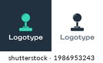 Logotype Joystick for arcade machine icon isolated on white background. Joystick gamepad. Logo design template element. Vector