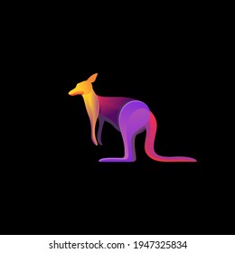 Logotype kangaroo design vector with gradient color.