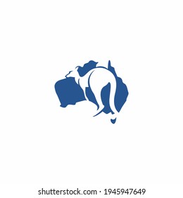 Logotype kangaroo shaped on australian map design vector