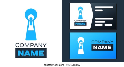 Logotype Keyhole icon isolated on white background. Key of success solution. Keyhole express the concept of riddle, secret, peeping, safety, security. Logo design template element. Vector.