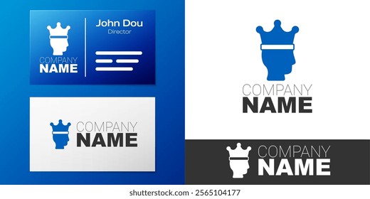 Logotype King crown icon isolated on white background. Logo design template element. Vector