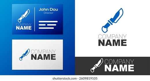 Logotype Knife icon isolated on white background. Cutlery symbol. Logo design template element. Vector